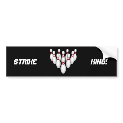 Bowling Ball & Pins: 3D Model: Bumper Sticker by spiritswitchboard