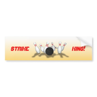 Bowling Ball & Pins: 3D Model: Bumper Sticker by spiritswitchboard