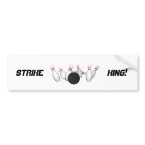 Bowling Ball & Pins: 3D Model: Bumper Sticker