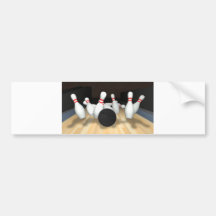 Bowling Ball & Pins: 3D Model: Bumper Sticker