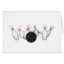 Bowling Ball & Pins: 3D Model: Card