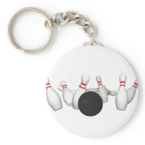 Bowling Ball & Pins: 3D Model: Key Chain