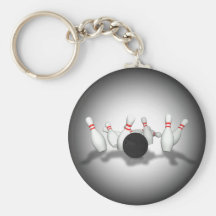 Bowling Ball & Pins: 3D Model: Keychain