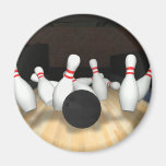 Bowling Ball & Pins: 3D Model: Refrigerator Magnets