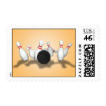 Bowling Ball & Pins: 3D Model: Postage Stamps