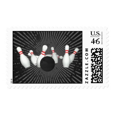 Bowling Ball & Pins: 3D Model: Postage Stamps by spiritswitchboard