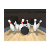 Bowling Ball & Pins: 3D Model: Post Card