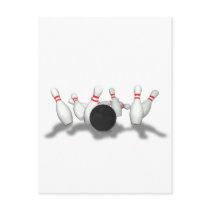 Bowling Ball & Pins: 3D Model: Post Card