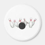 Bowling Ball & Pins: 3D Model: Refrigerator Magnet