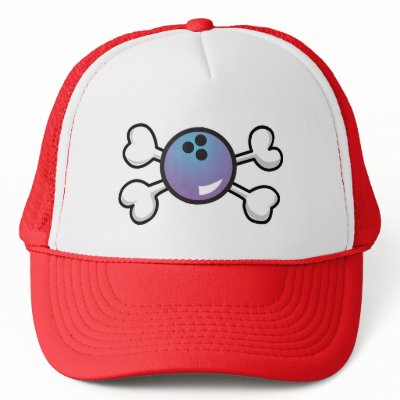bowling ball Skull and Crossbones Hat by doonidesigns