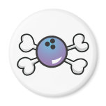 bowling ball Skull and Crossbones Fridge Magnets