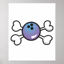 bowling ball Skull and Crossbones Print