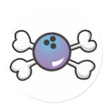 bowling ball Skull and Crossbones Stickers
