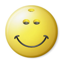 Bowling Ball Smiley Face Fridge Magnets