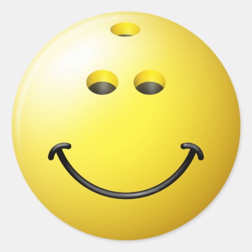 Bowling Ball Smiley Face Sticker | Zazzle