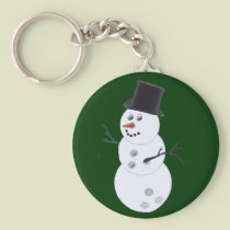 Bowling Ball Snowman Christmas keychains