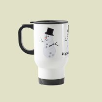 Bowling Ball Snowman Christmas mugs