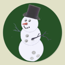 Bowling Ball Snowman Christmas stickers