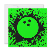bowling ball splatz custom invite