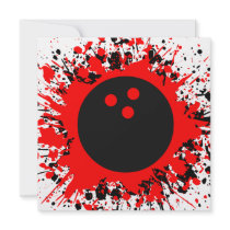 bowling ball splatz custom invite