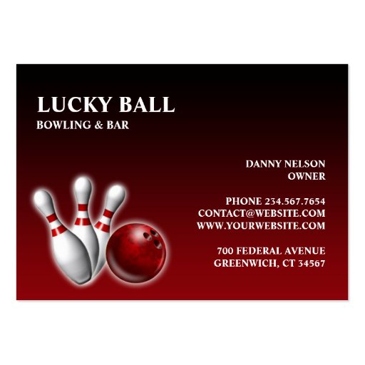 Bowling / Bar Chubby Business Card (front side)