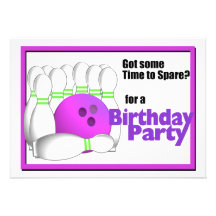 Bowling Birthday Custom Announcements