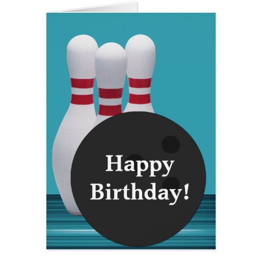 Bowling Birthday Greeting Card | Zazzle