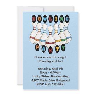 Bowling Birthday Party Invitation invitation