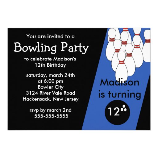 Bowling Birthday Party Invitation
