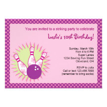 Bowling Birthday Party Invitation