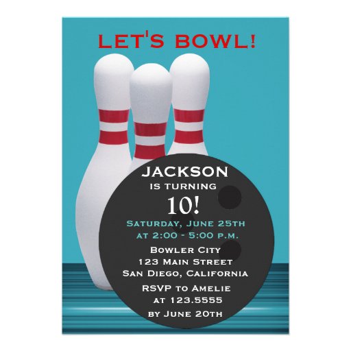 Bowling Birthday Party Invitation