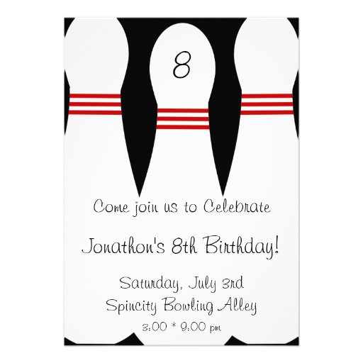 Bowling Birthday Party Invitation