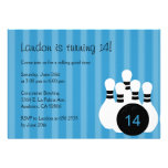 Bowling Birthday Party Invitation - Pink invitations