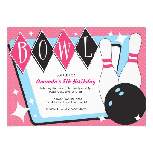 Bowling Birthday Party Invitations