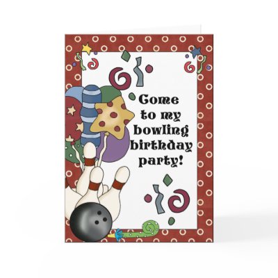 Bowling Birthday Party Invitations Card by kids_birthdays