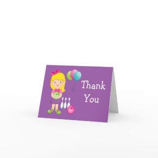 Bowling Birthday Party Thank You Card