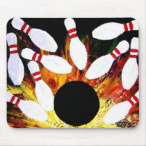 BOWLING BOWL STRIKE MOUSE PAD by Teo Alfonso mousepads