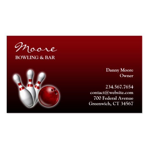 Bowling Business Card (front side)