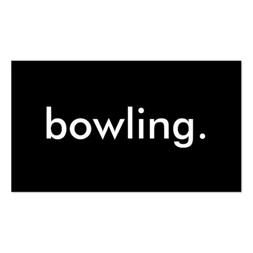 bowling. business card (front side)