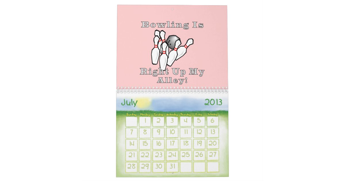 Bowling Calendar Zazzle