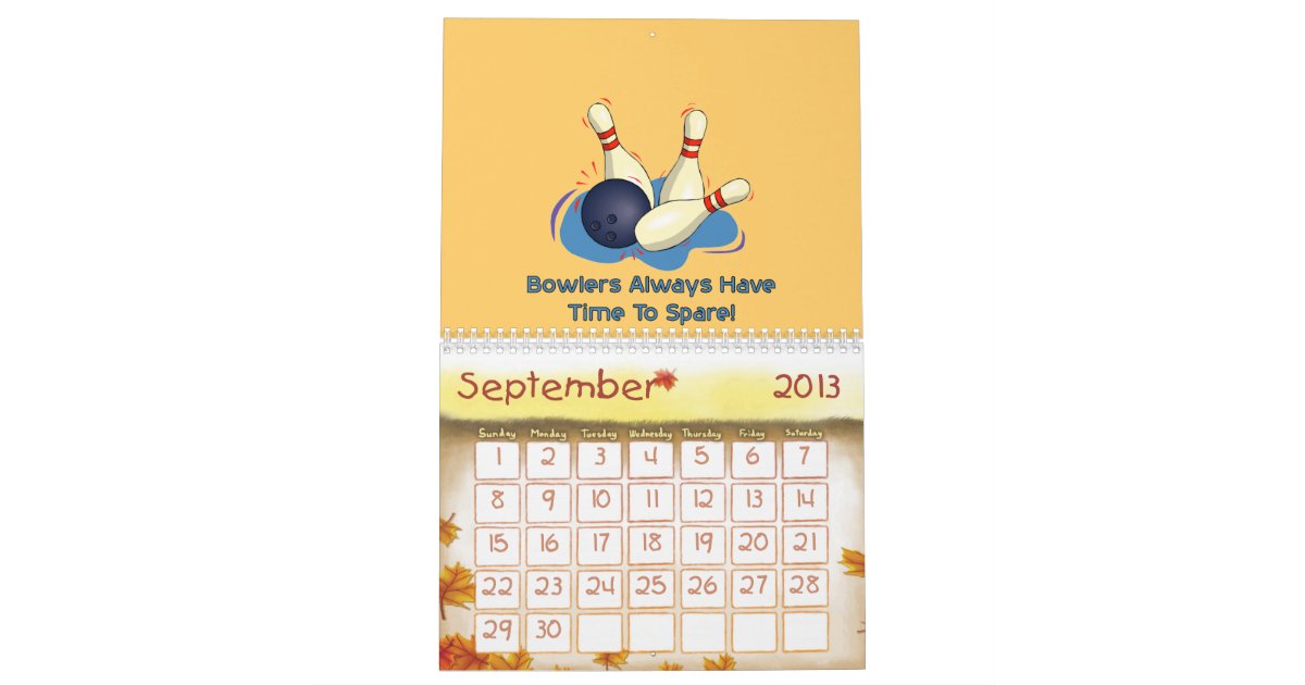 Bowling Calendar Zazzle