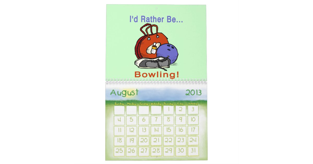 Bowling Calendar Zazzle