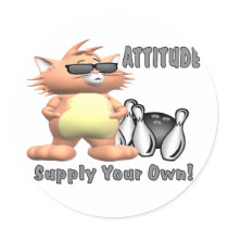 Bowling Cat: Attitude Sticker