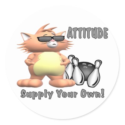 Bowling Cat: Attitude Sticker