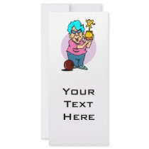 bowling champ granny cartoon rack cards