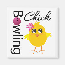 Bowling Chick Fridge Magnet