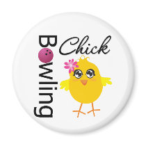 Bowling Chick Refrigerator Magnets