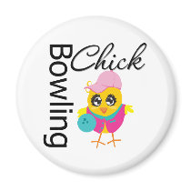 Bowling Chick Fridge Magnet