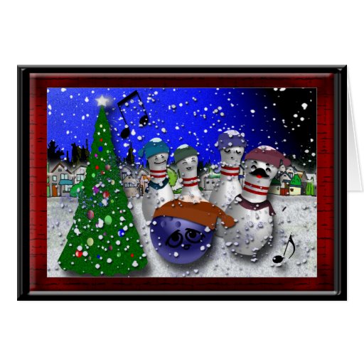 Bowling Christmas Greeting Card