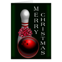 Bowling Christmas Greeting Card